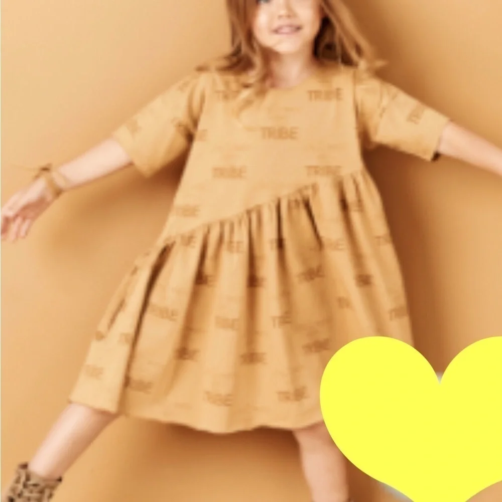 Kloo by Bosoo Girls Children Of The Tribe Dress Camel Color Size 8/9